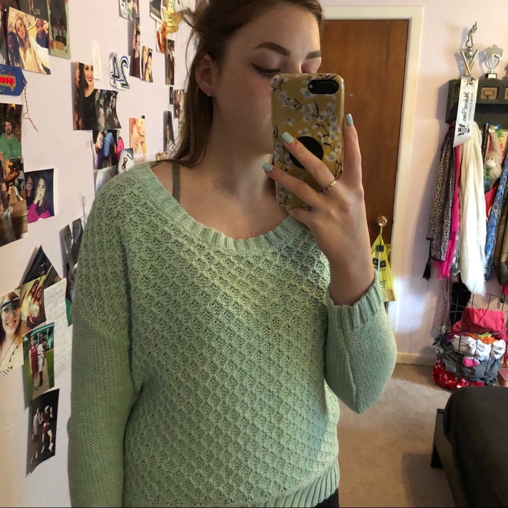 Teal knit sweater